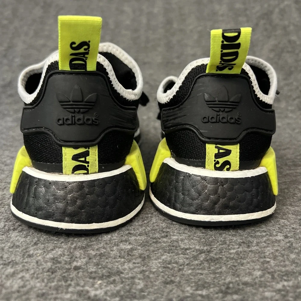 Adidas LHG 029003 Size 4.5 Men, 5.5 Women Black & White, Yellow Highlights CLEAN